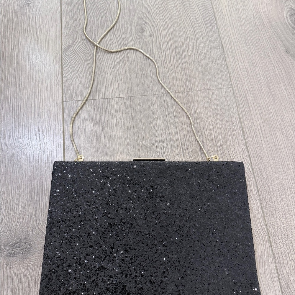 Kate Spade Black Glitter Clutch